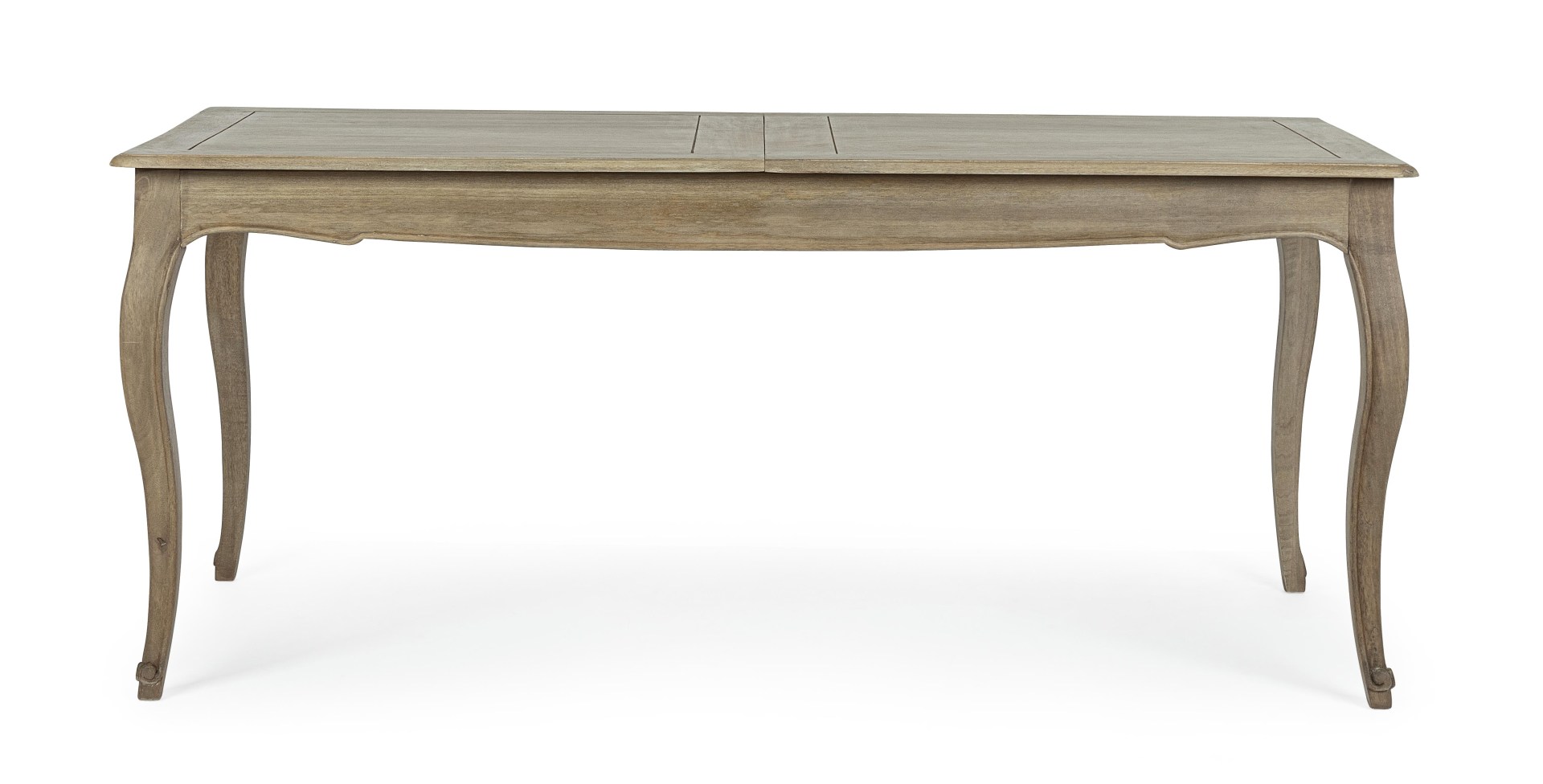 Der Esstisch Domitille überzeugt mit seinem klassischem Design. Gefertigt wurde er aus Mangoholz, welches einen natürlichen Farbton besitzt. Der Tisch ist ausziehbar von einer Länge von 180 cm auf 225 cm.