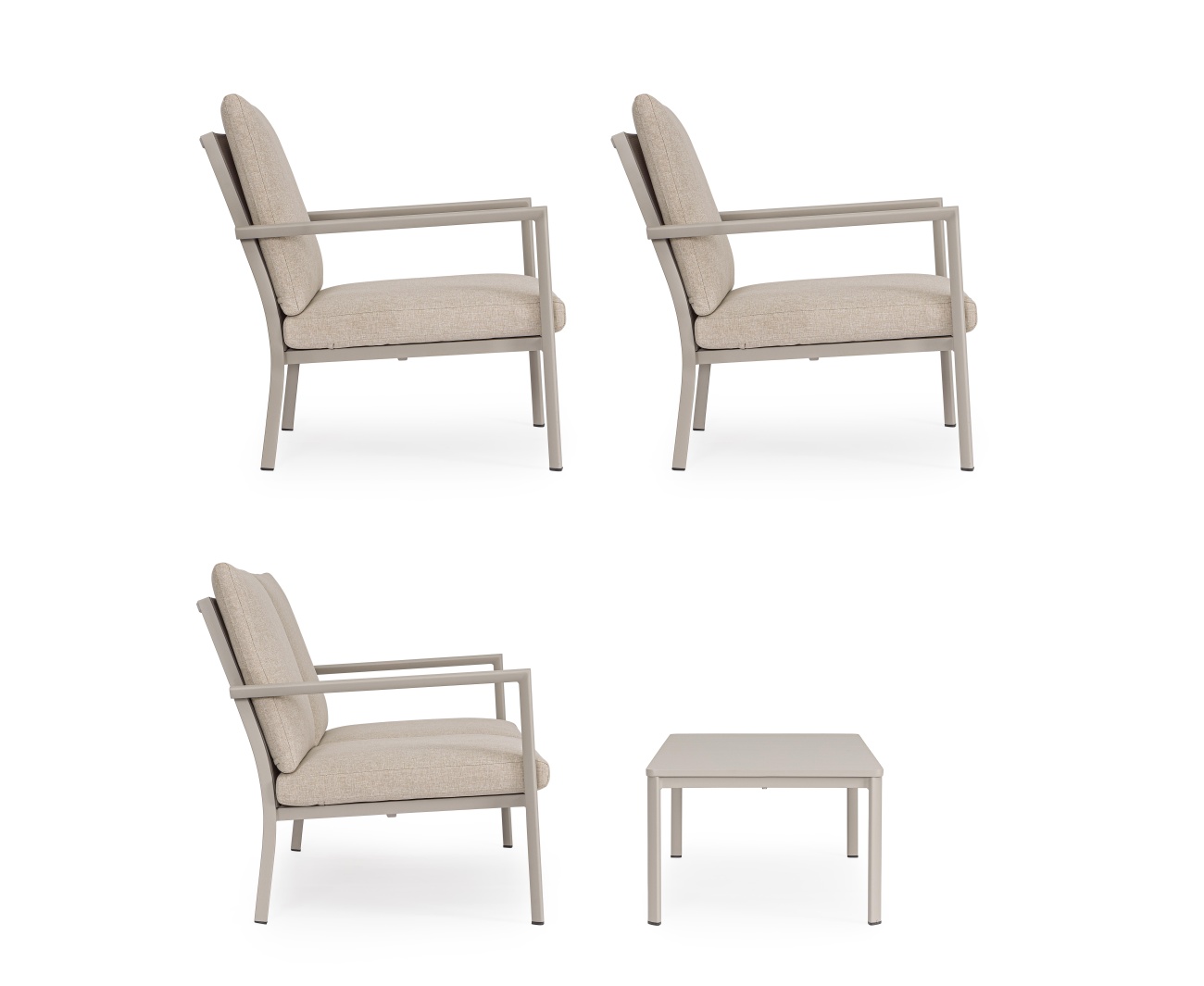 Garten-Set Konnor 4er Gruppe, Rastin