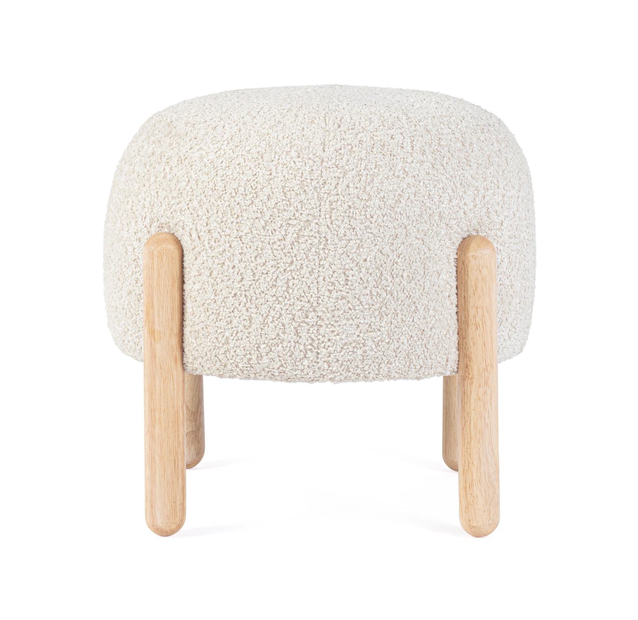 Hocker Dayla aus Boucle-Stoff, Natur