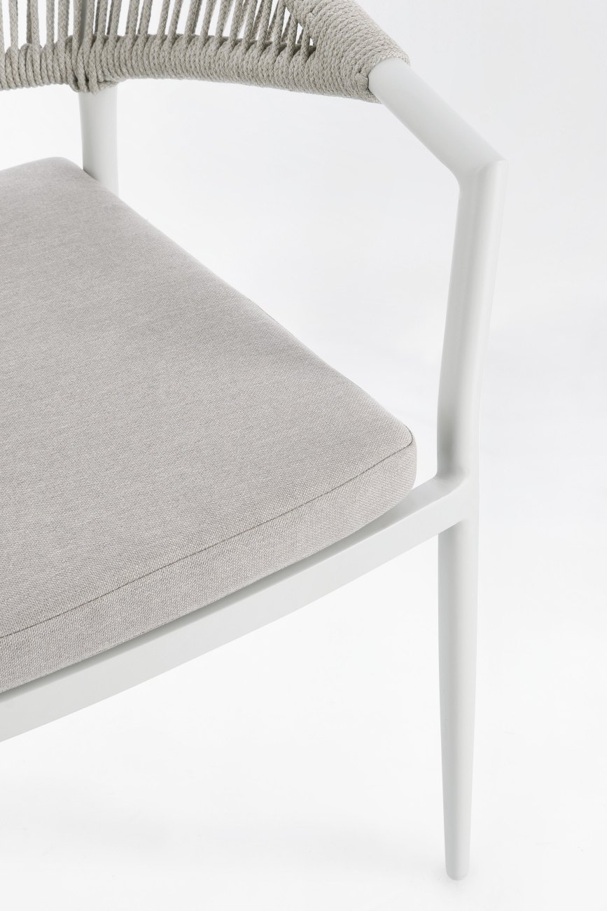 Gartenstuhl Millor aus Aluminium, Hellgrau / Weiß