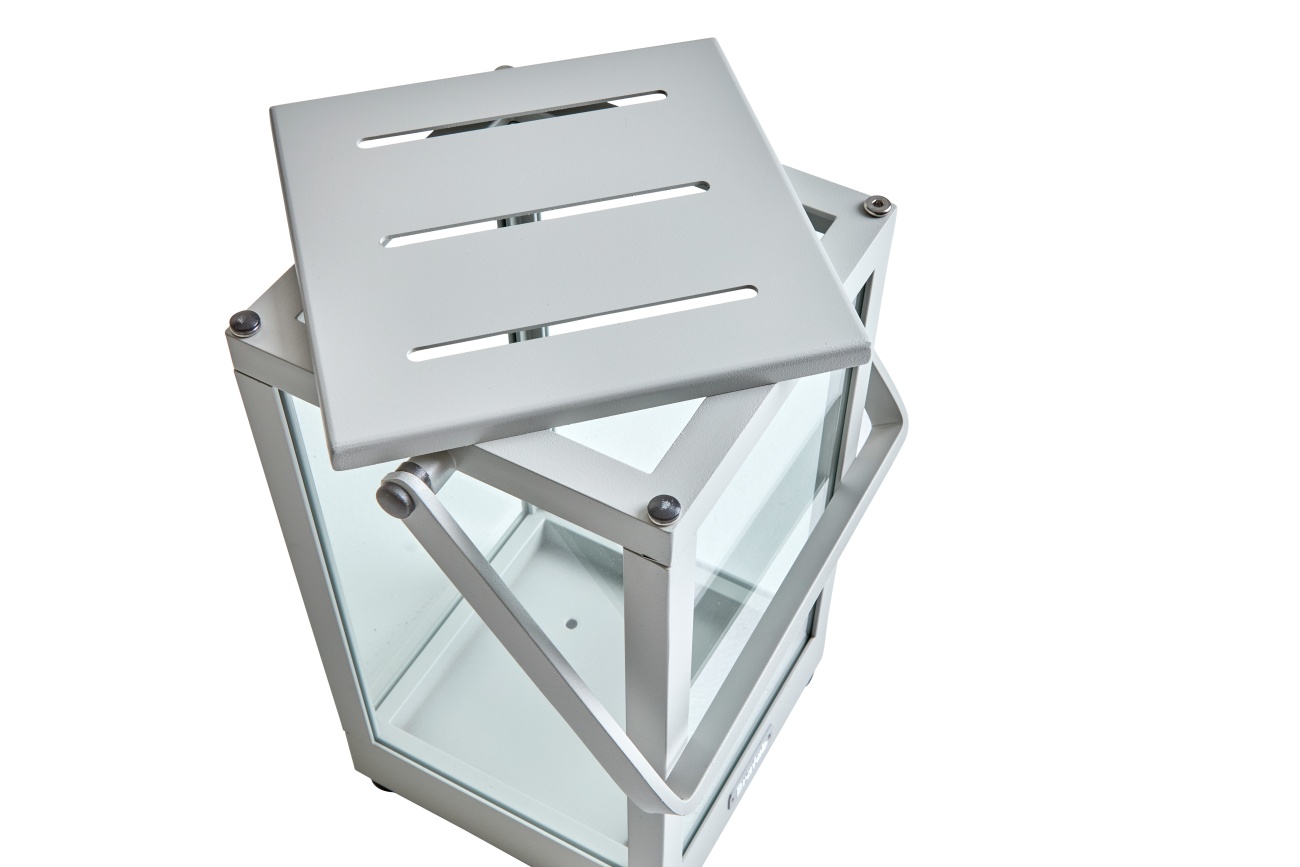 Windlicht Belfort aus Aluminium Small, Hellgrau