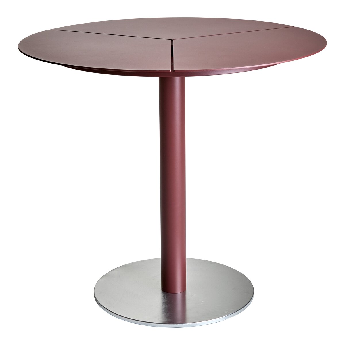 Gartenesstisch Peace von Brafab aus Aluminium, modern rund, Ø 80 cm, Zinnoberrot, für 2–4 Personen