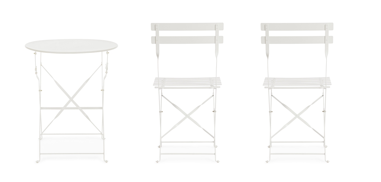 Garten-Set Austin, Stühle & Tisch, Weiß