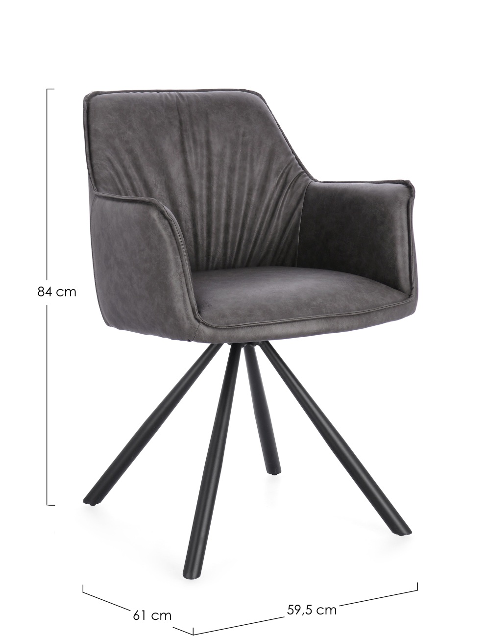 Esszimmerstuhl Breval 2er-Set aus Kunstleder, Grau