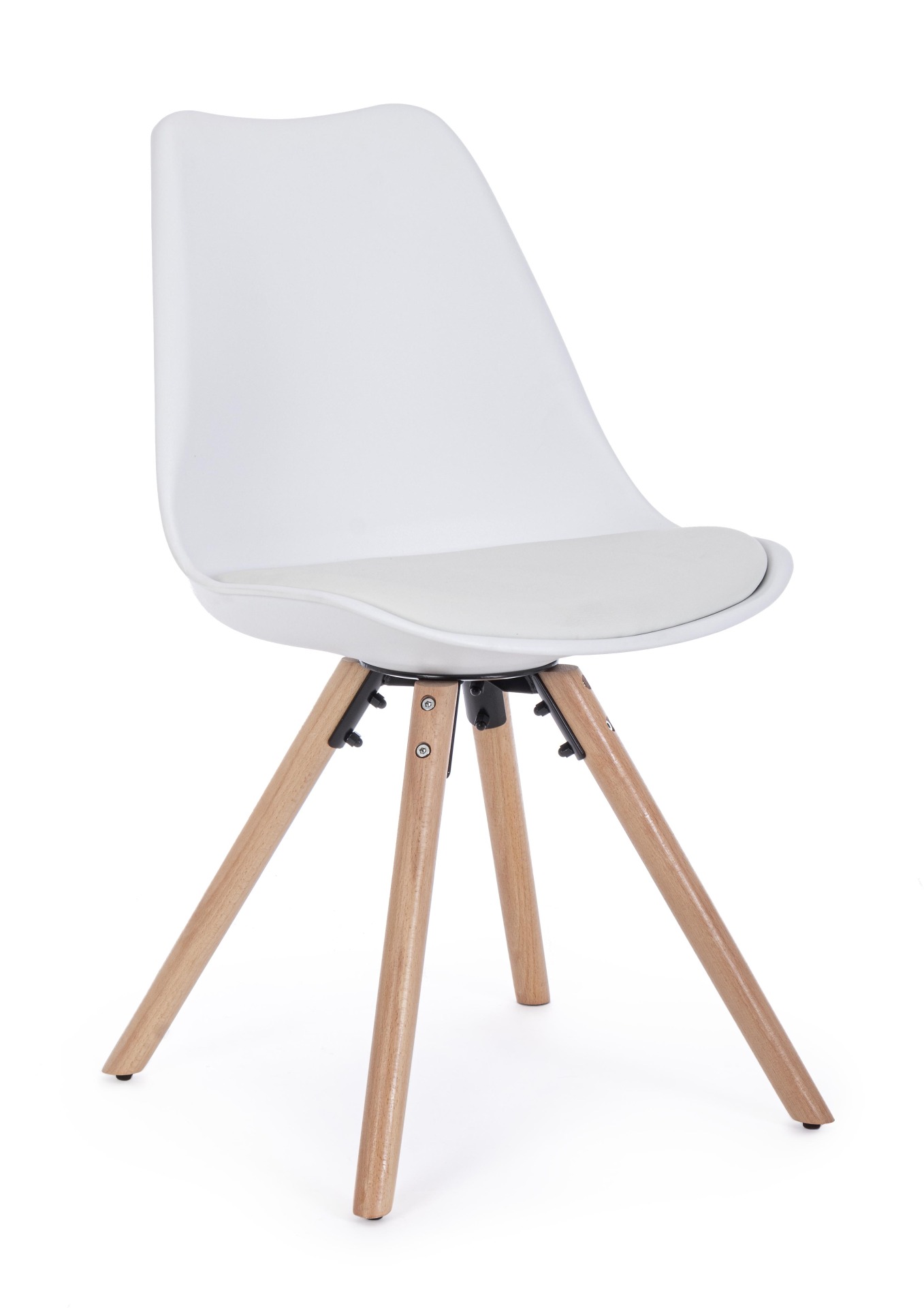 Der Stuhl New Trend überzeugt mit seinem modernem Design. Gefertigt wurde der Stuhl aus Kunststoff, welcher einen weißen Farbton besitzt. Das Gestell ist aus Buchenholz. Die Sitzhöhe des Stuhls ist 49 cm
