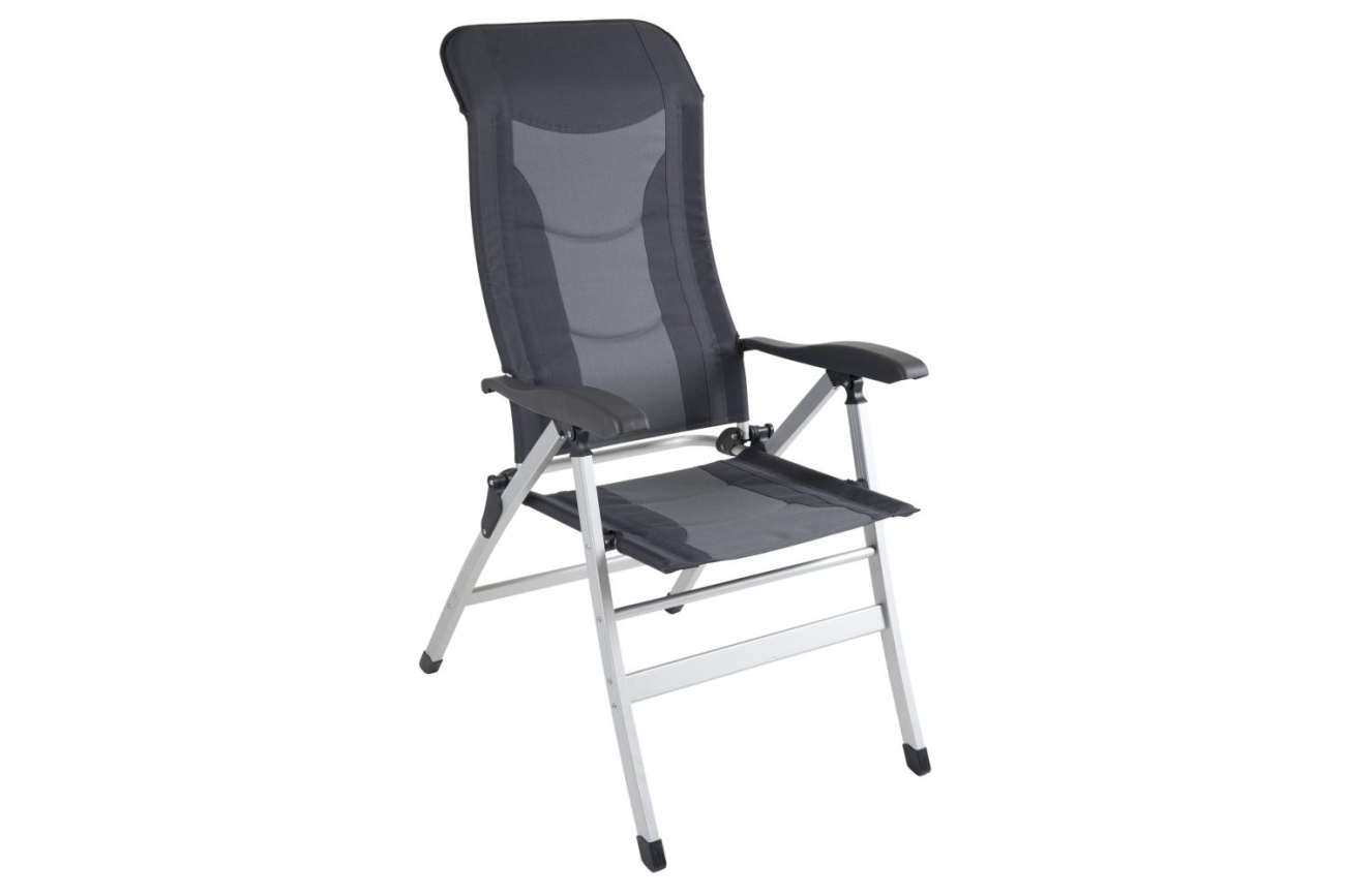 Der Gartenstuhl Tajo überzeugt mit seinem modernen Design. Gefertigt wurde er aus Stoff, welches einen grauen Farbton besitzt. Das Gestell ist auch aus Metall und hat eine silberne Farbe. Die Sitzhöhe des Stuhls beträgt 48 cm.