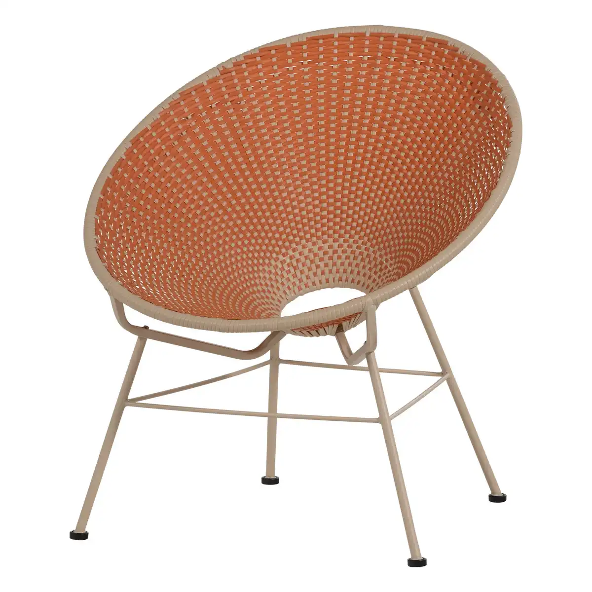 Gartensessel Kazoun - Wicker & Metall, Orange