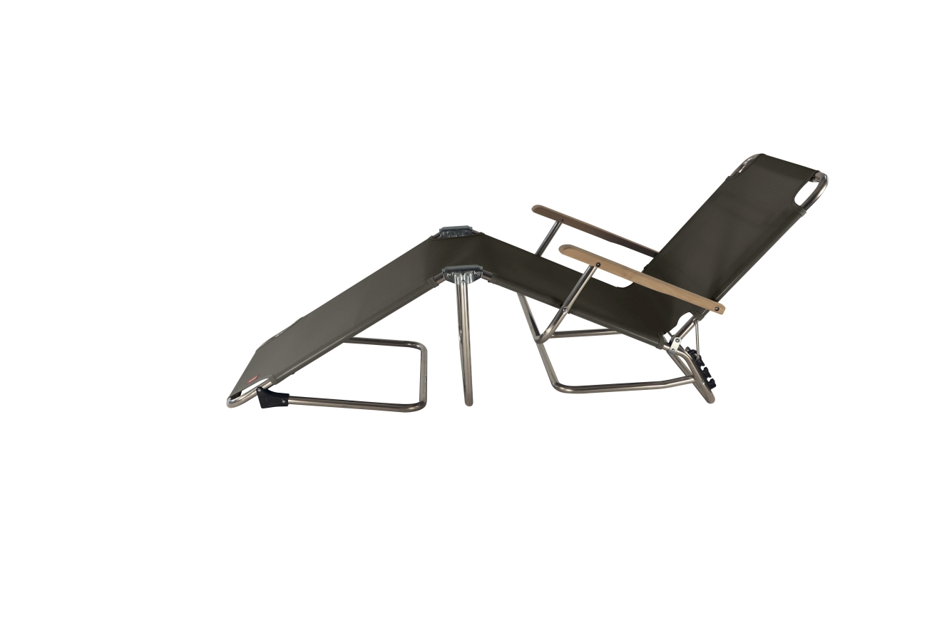 Dreibeinliege Amigo 40+ aus Aluminium mit Armlehne, Schwarz