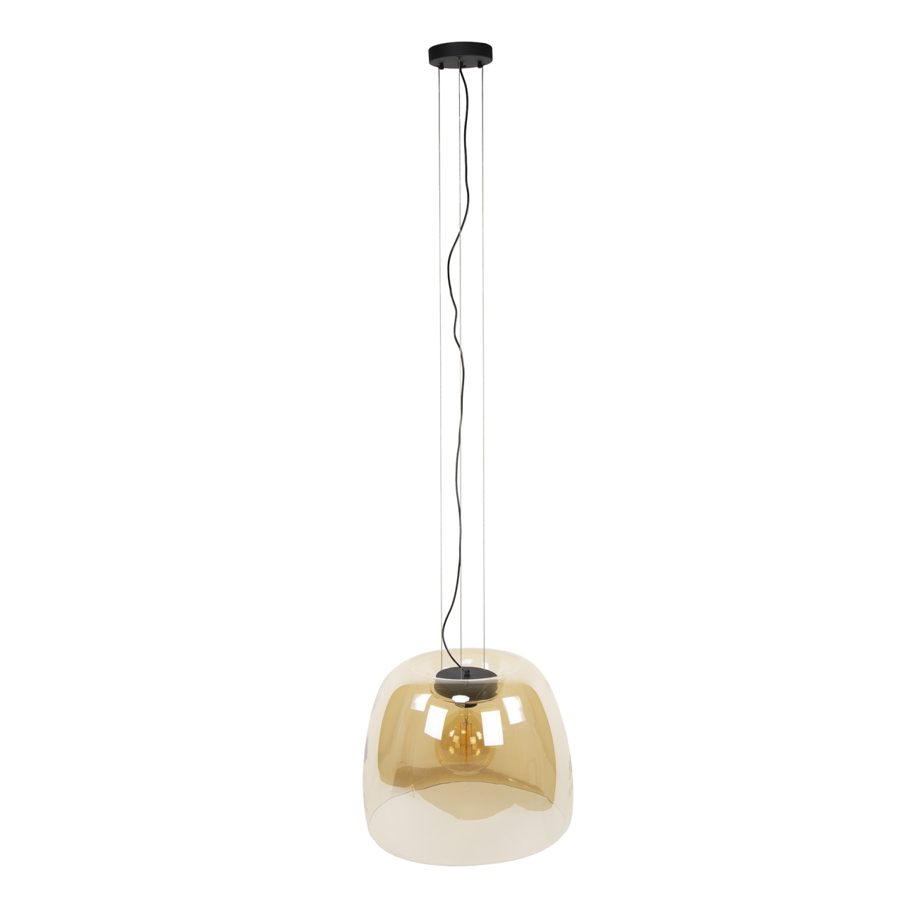 Hängeleuchte Kupenac - Bernsteinglas, Ø 48 cm, inkl. LED