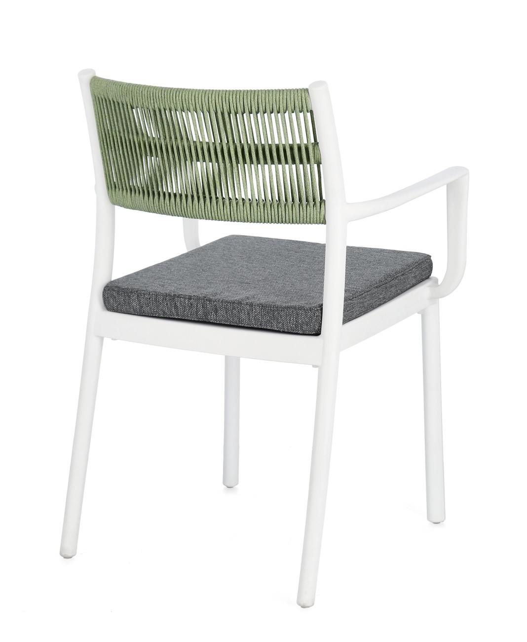 Gartenstuhl Alvin mit Armlehne, Weiß / Grün
