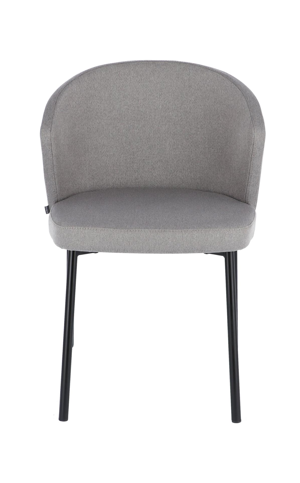 Der moderne Stuhl Mila wurde aus einem Metall Gestell hergestellt. Die Sitz- und Rückenfläche ist aus einem Stoff Bezug. Die Farbe des Stuhls ist Hellgrau. Es ist ein Produkt der Marke Jan Kurtz.
