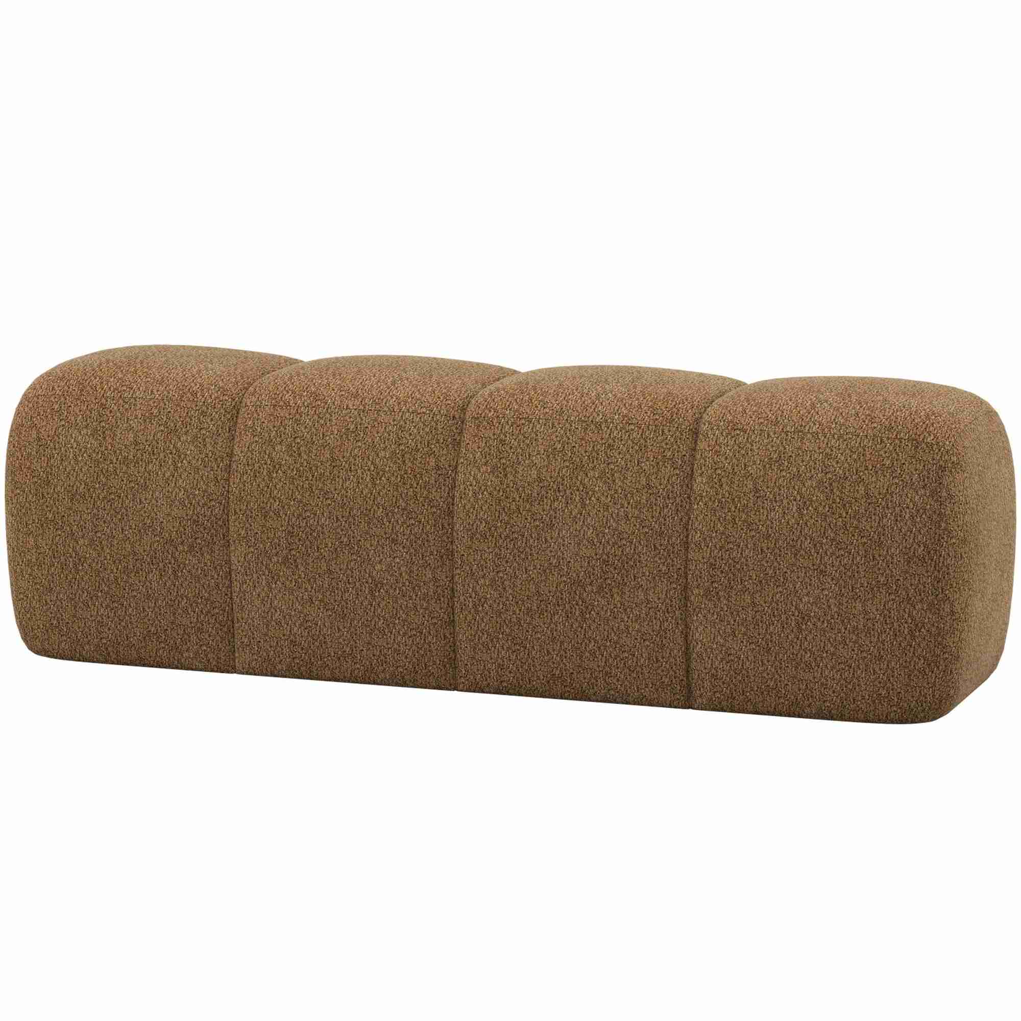 Essbank Mojo aus Chenille-Stoff, modern und bequem, honiggelb, 164 cm, erweiterbar