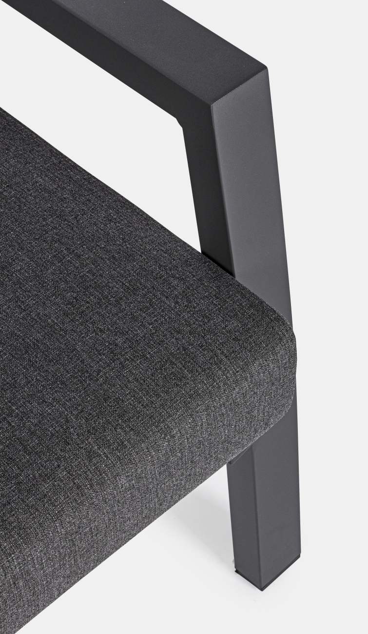 Gartensessel Kledi aus Aluminium, Anthrazit