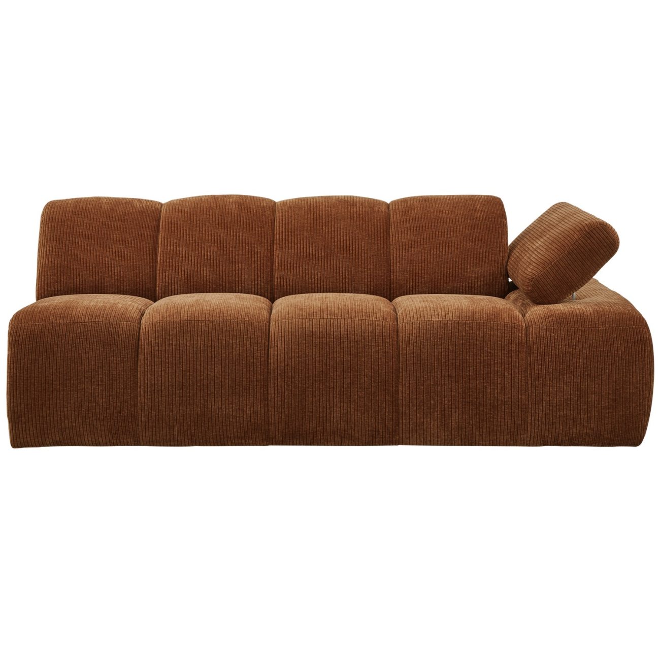 Modulsofa Mojo Flachcord 2er Arm-Rechts, Rostbraun
