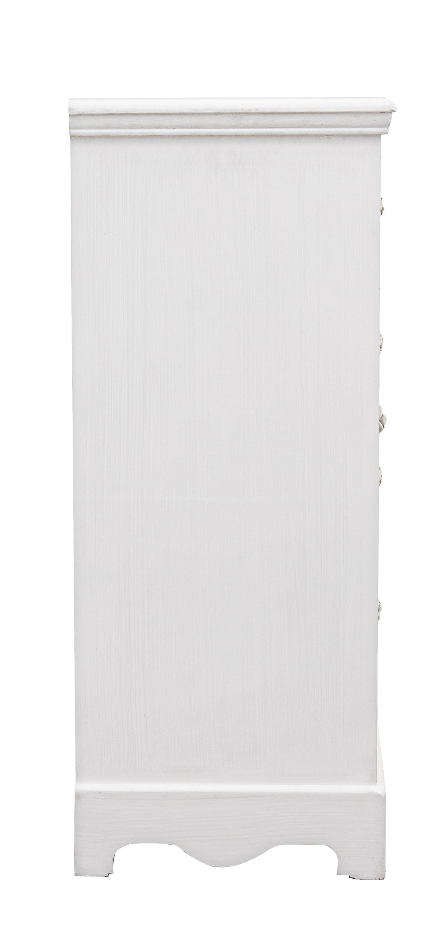 Die Kommode Blanc überzeugt mit ihrem klassischen Design. Gefertigt wurde sie aus MDF, welches einen weißen Farbton besitzt. Das Gestell ist auch aus MDF. Die Kommode verfügt über eine Tür und vier Schubladen. Die Breite beträgt 66 cm.