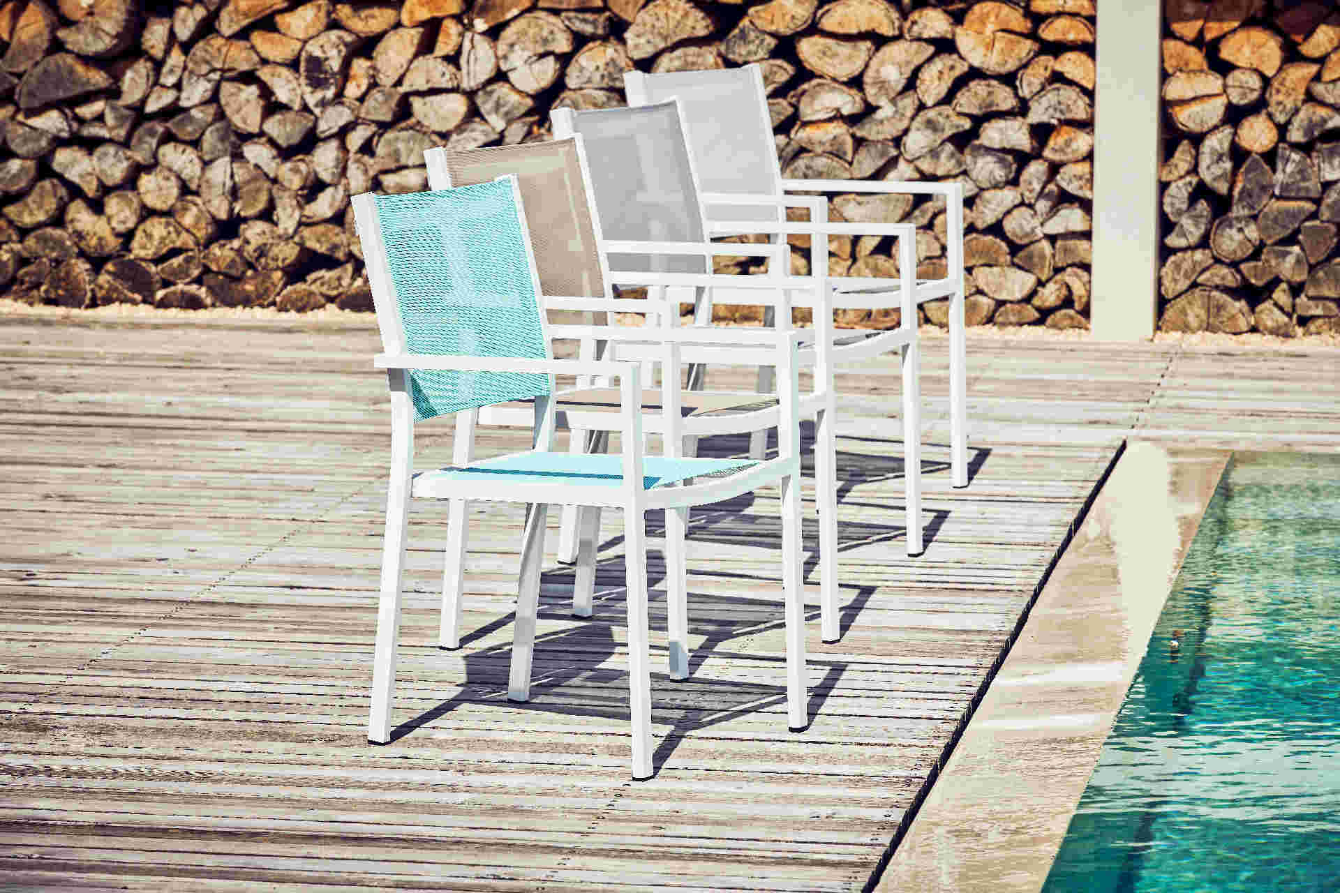 JanKurtz Gartenstuhl Gartensessel Aria Armlehne Textilene Aluminium stapelbar