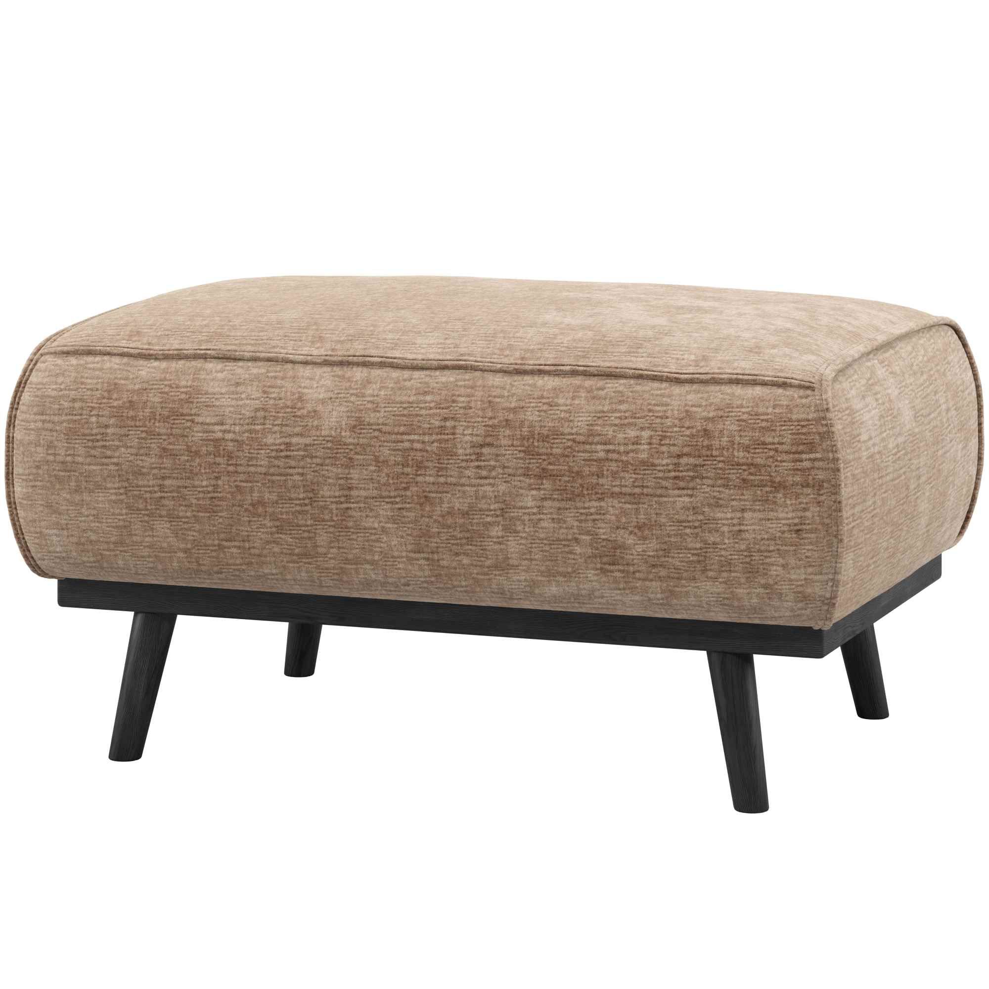 Pouf Statement Taupe Chenille-Samt - eleganter Hocker im luxuriösen Design, 80 x 55 x 40 cm