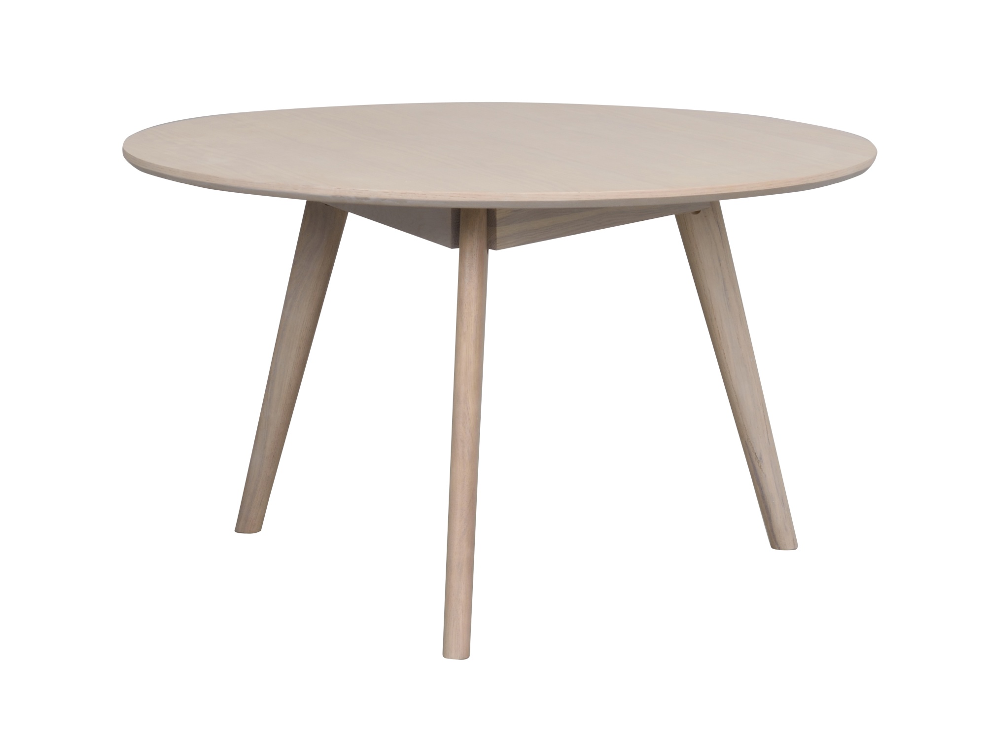 Edles Möbelstück: Couchtisch Yumi Rund 90cm, Esche Weiß pigmentiert für stilvolle Einrichtung. Couchtisch Yumi Rund 90cm, Esche Weiß pigmentiert