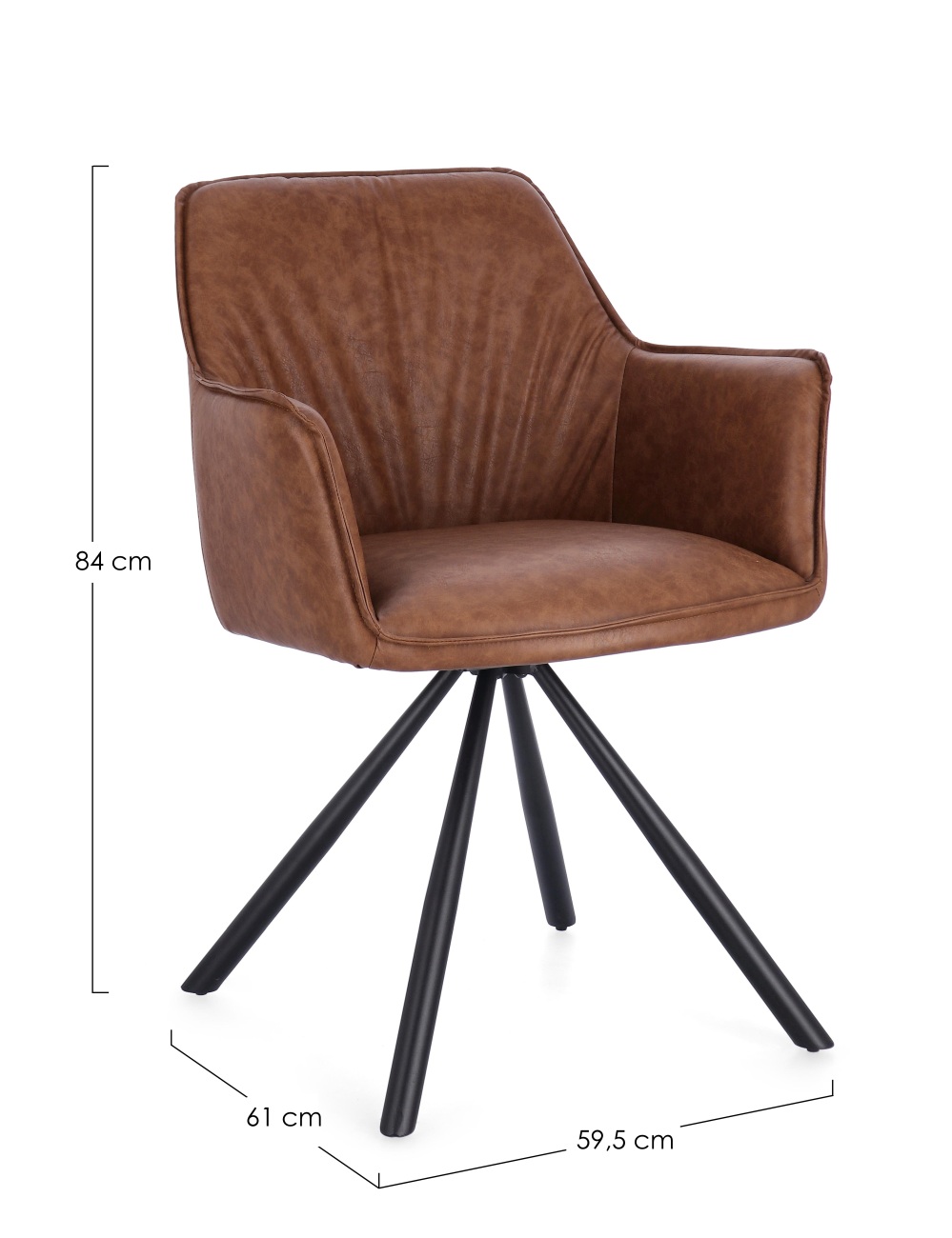 Esszimmerstuhl Breval 2er-Set aus Kunstleder, Hellbraun