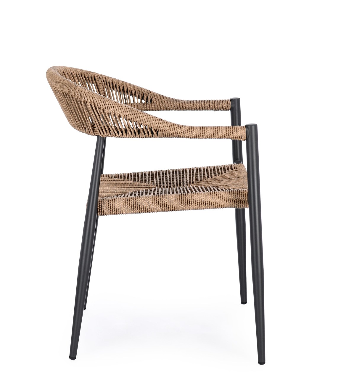 Gartenstuhl Jandia aus Aluminium, Anthrazit / Natur