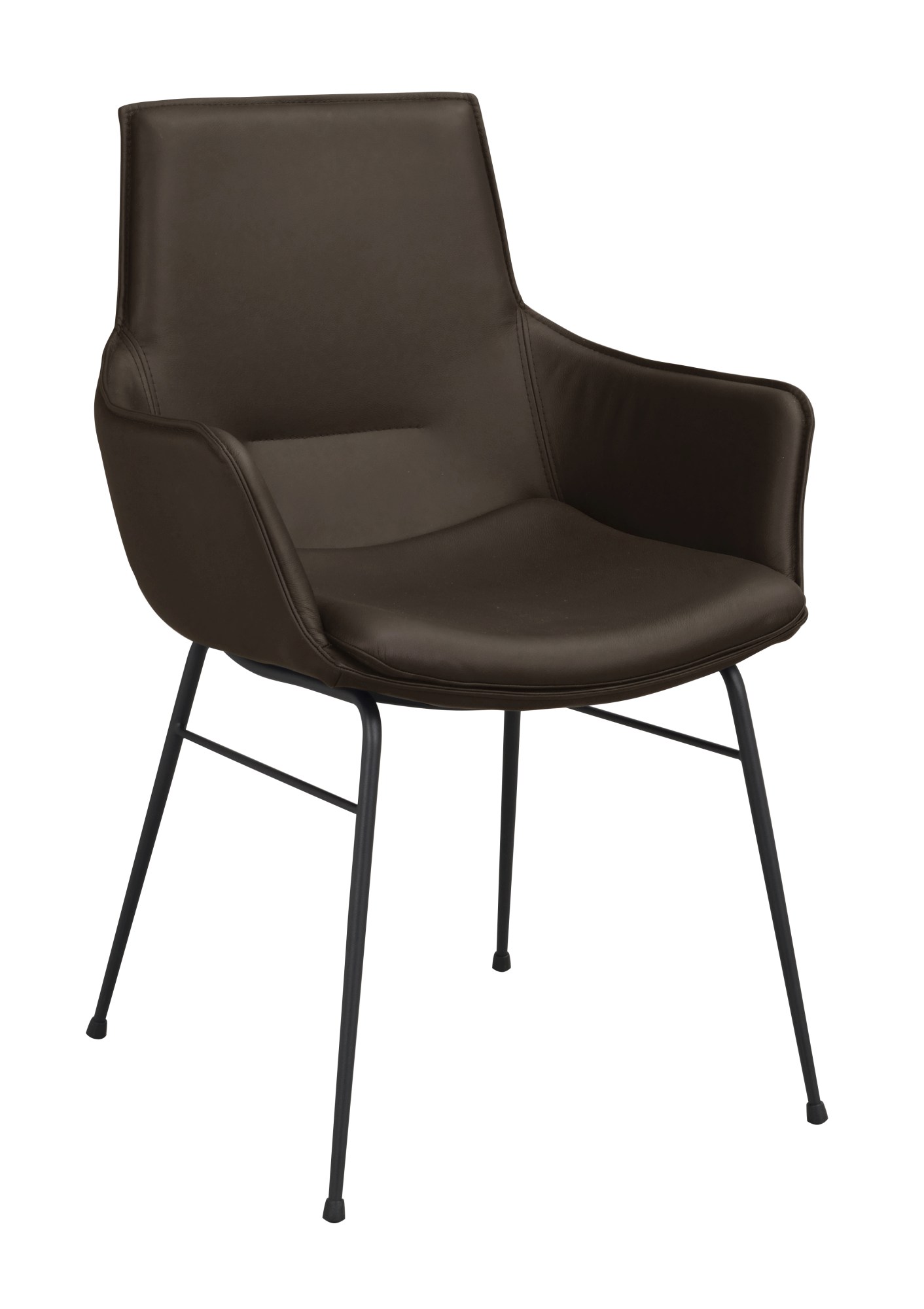 Stuhl Lowell 2er Set mit Armlehnen, Leder Braun – stilvoller Blickfang für Ihr Zuhause. Stuhl Lowell 2er Set mit Armlehnen, Leder Braun