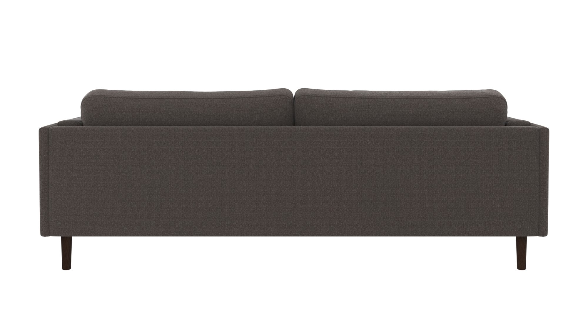 Design trifft Funktion: Sofa Braden 3-Sitzer, Beine Braun, Bezug Rita Dunkelgrau.