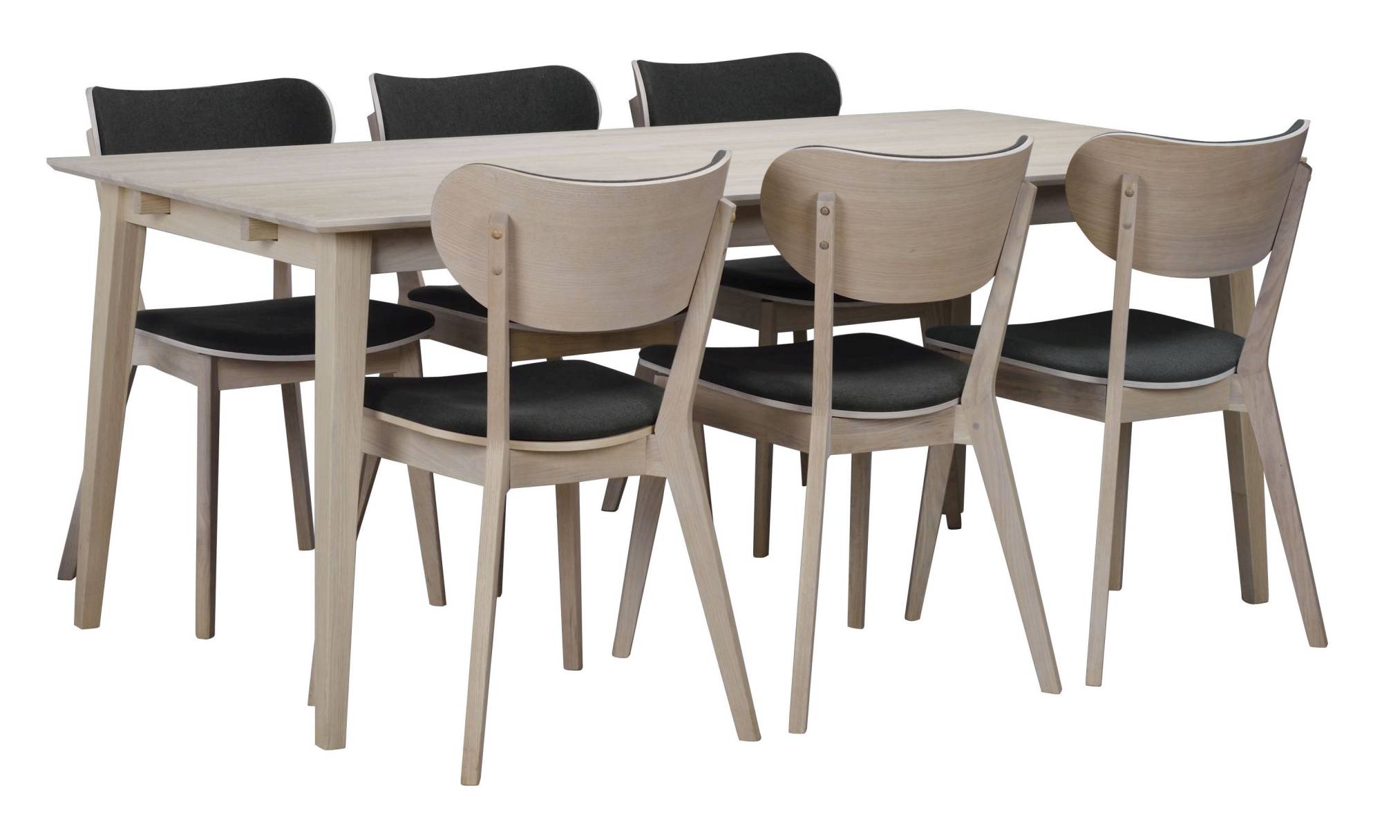 Machen Sie Ihr Zuhause komplett mit Esstisch Filippa Rechteckig 180x90cm, Eiche Weiß pigmentiert.