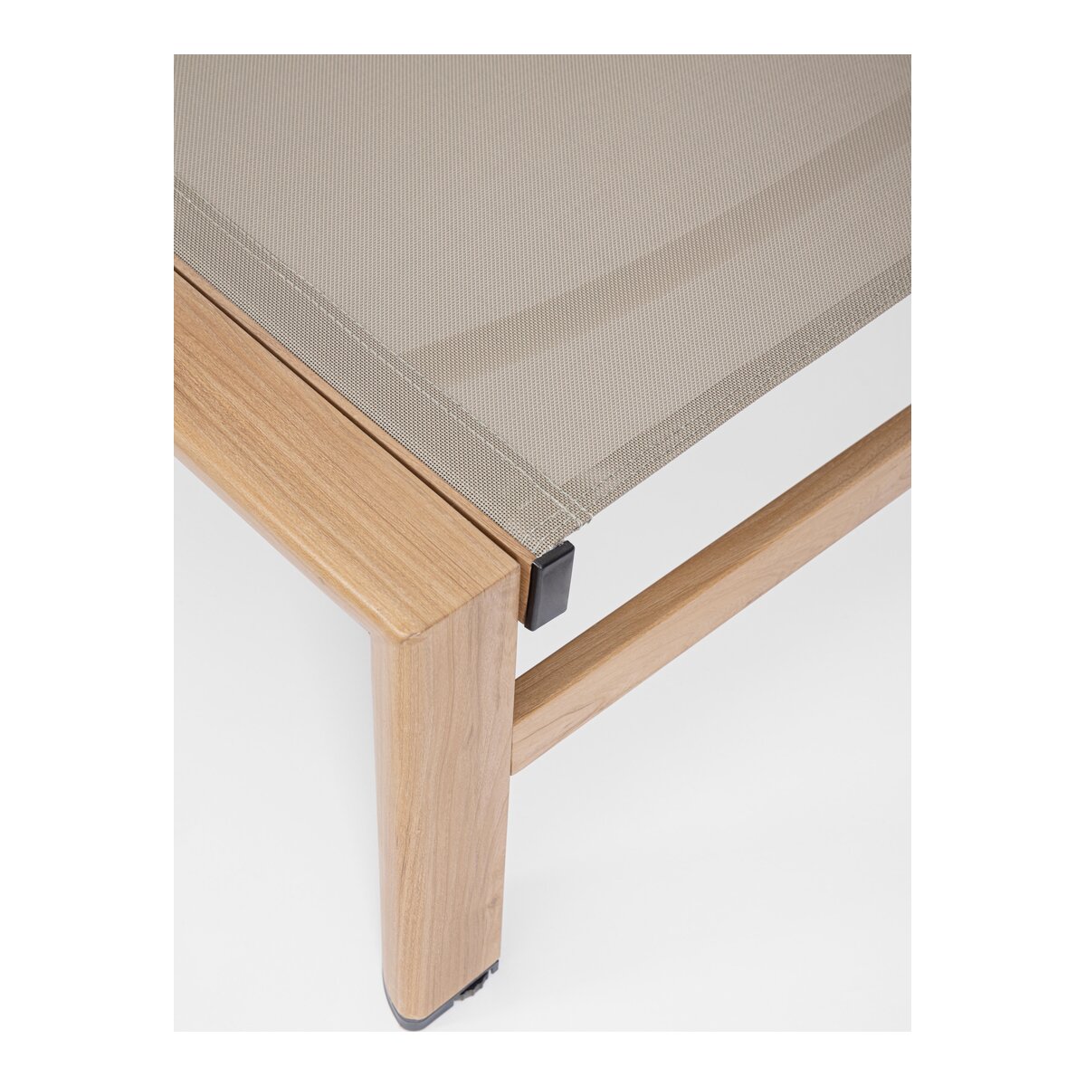 Gartenliege Skipper verstellbar - Textilene Taupe & Aluminium Naturbraun mit Holz-Optik