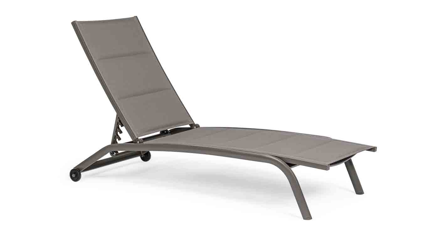 Sonnenliege Cleopass aus Aluminium mit Rollen, Taupe Sonnenliege Cleopass 2er-Set aus Aluminium, Taupe