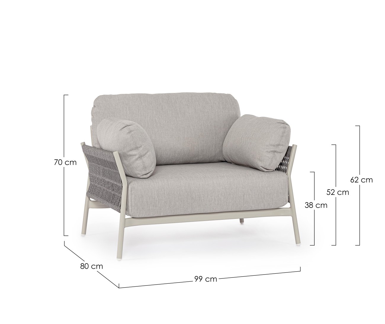 Gartensessel Pardis aus Aluminium, Agate