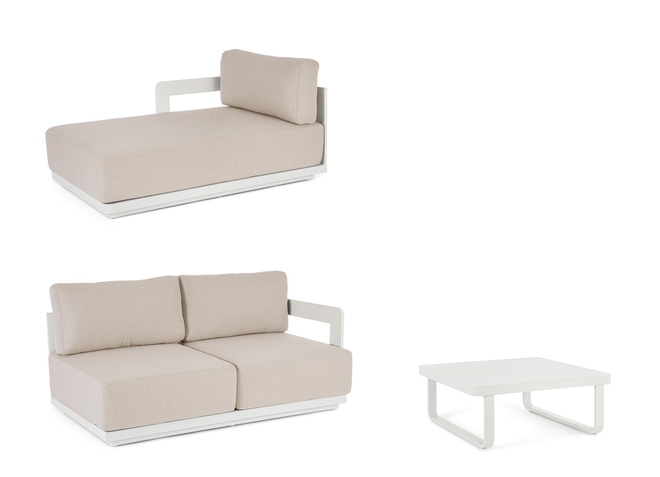 Garten-Set Mariel, Gartenecksofa & Couchtisch