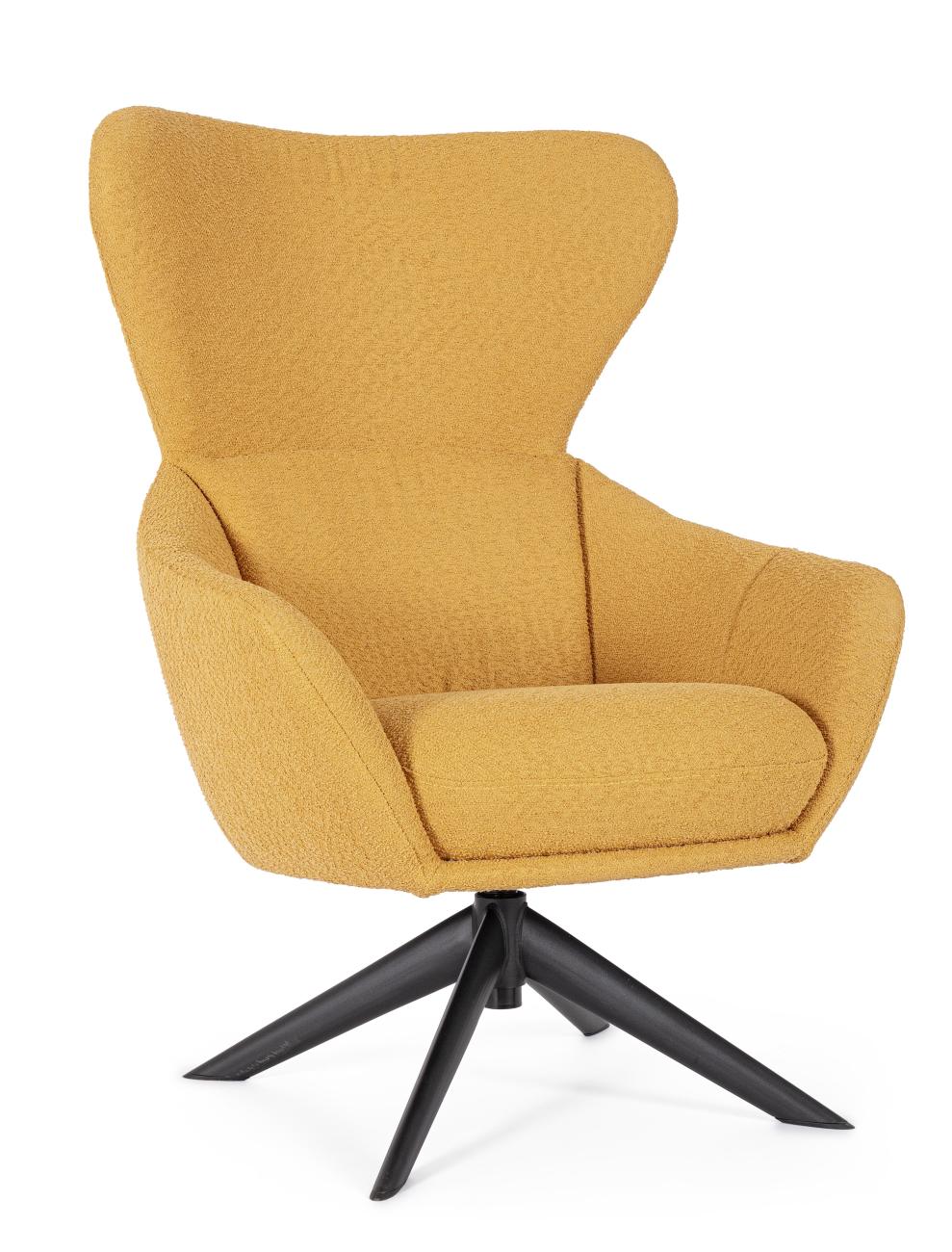Drehsessel Hailey aus Stoff, Senf Drehsessel Hailey aus Stoff, Senf