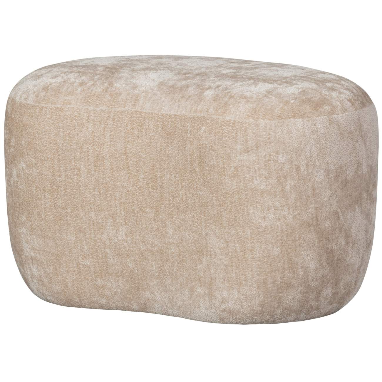Hocker Popular aus Chenille-Stoff, Natur Hocker Popular aus Chenille-Stoff, Natur