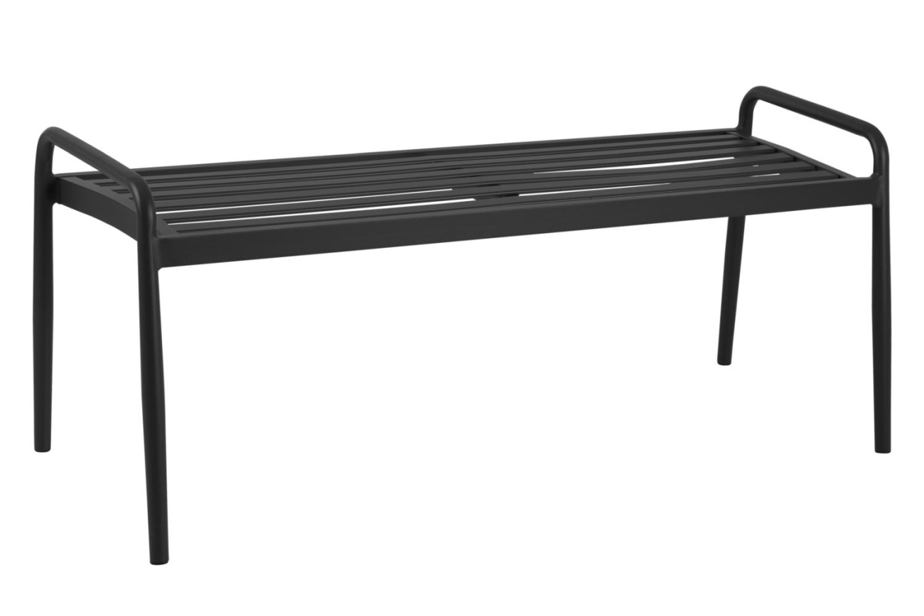 Gartenbank Sonnac aus Metall, Schwarz Gartenbank Sonnac aus Aluminium, Schwarz