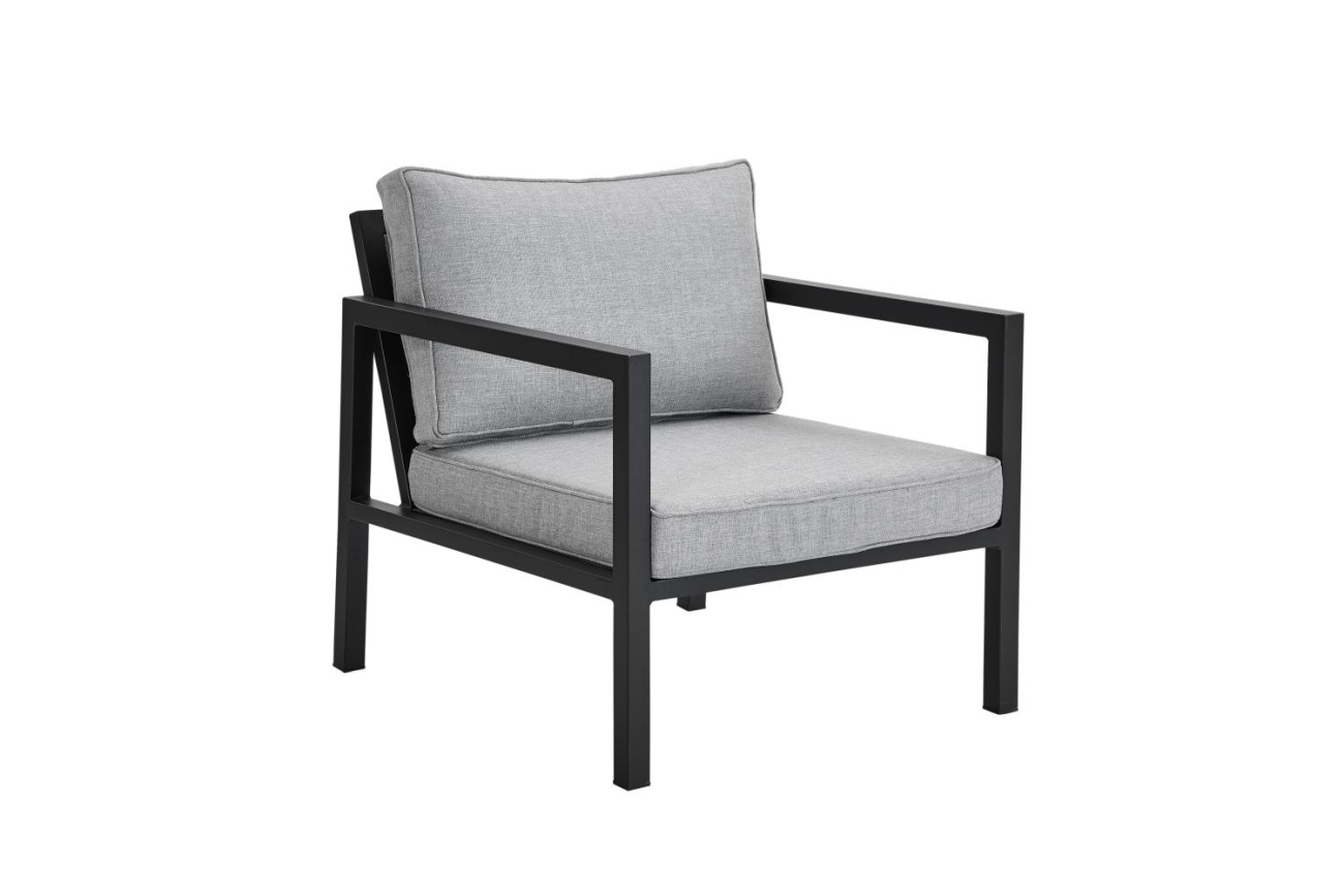 Der Gartensessel Belfort überzeugt mit seinem modernen Design. Gefertigt wurde er aus Metall, welches einen schwarzen Farbton besitzt. Das Gestell ist auch aus Metall. Die Sitzhöhe des Sessels beträgt 41 cm.