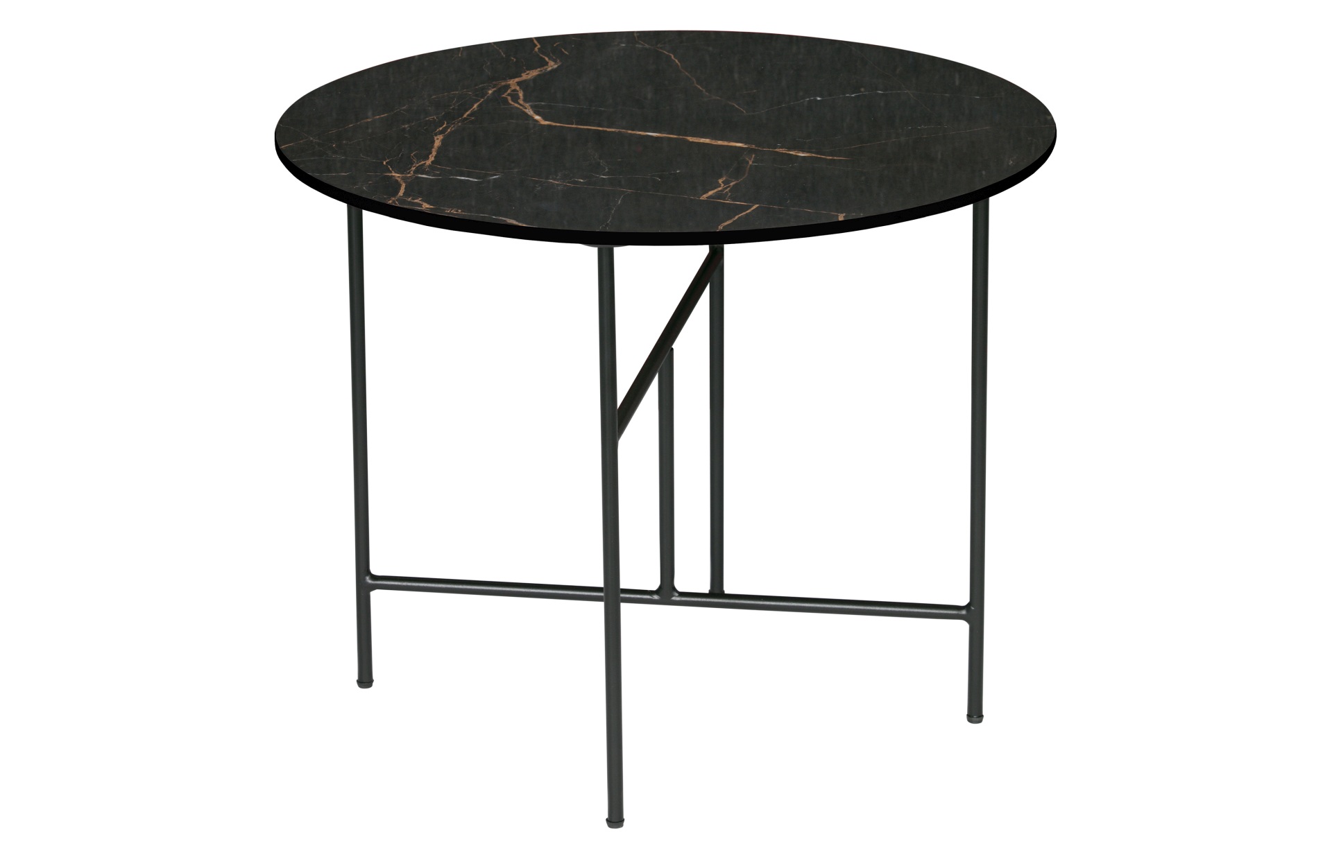 Der Couchtisch Vida überzeugt mit seinem modernen Design. Das Gestell wurde aus Metall gefertigt und hat einne schwarzen Farbton. Die Tischplatte ist aus Porzellan und hat eine Marmoroptik.