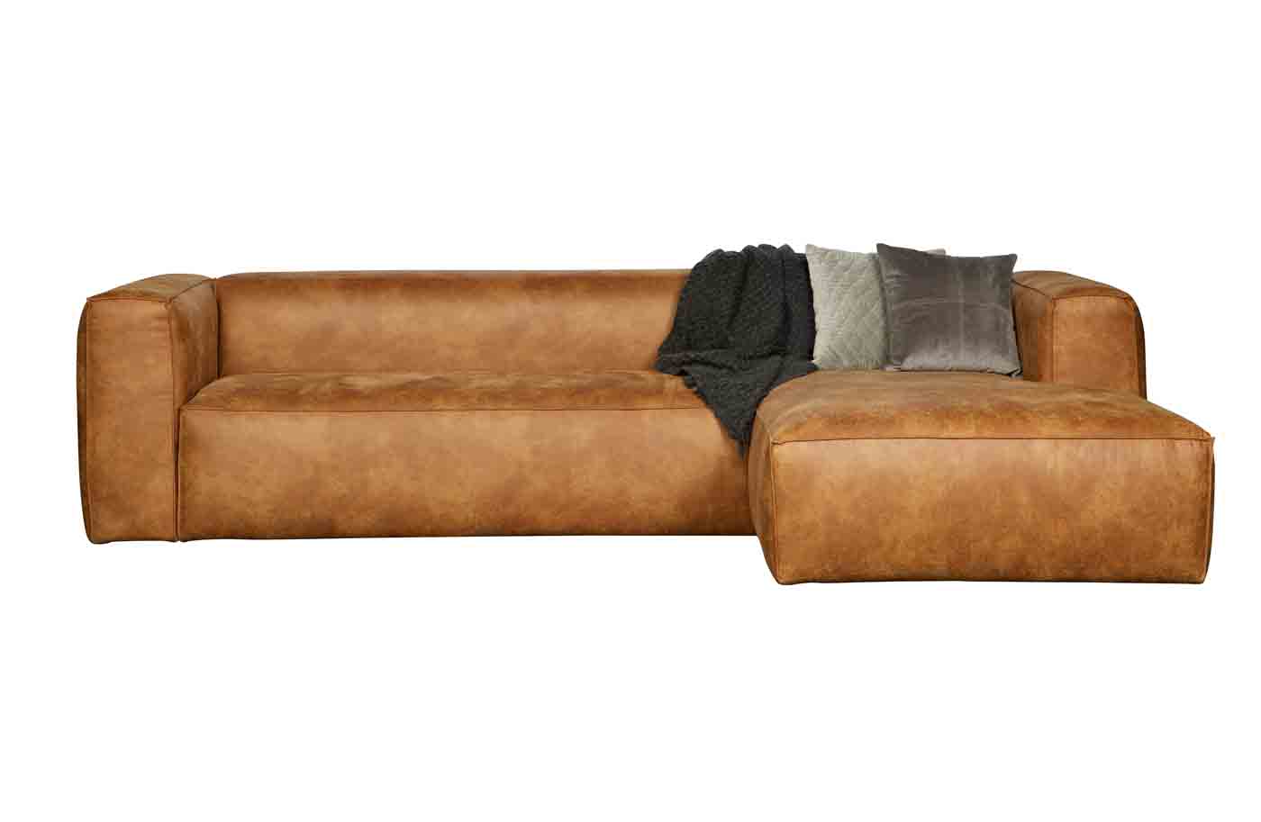 Ecksofa Bean Eco Leder, rechts Cognac