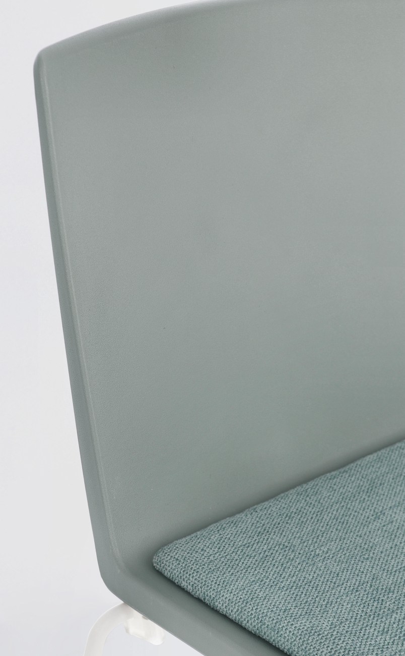 Esszimmerstuhl Giulia 4er-Set aus Metall, Weiß/Salbei