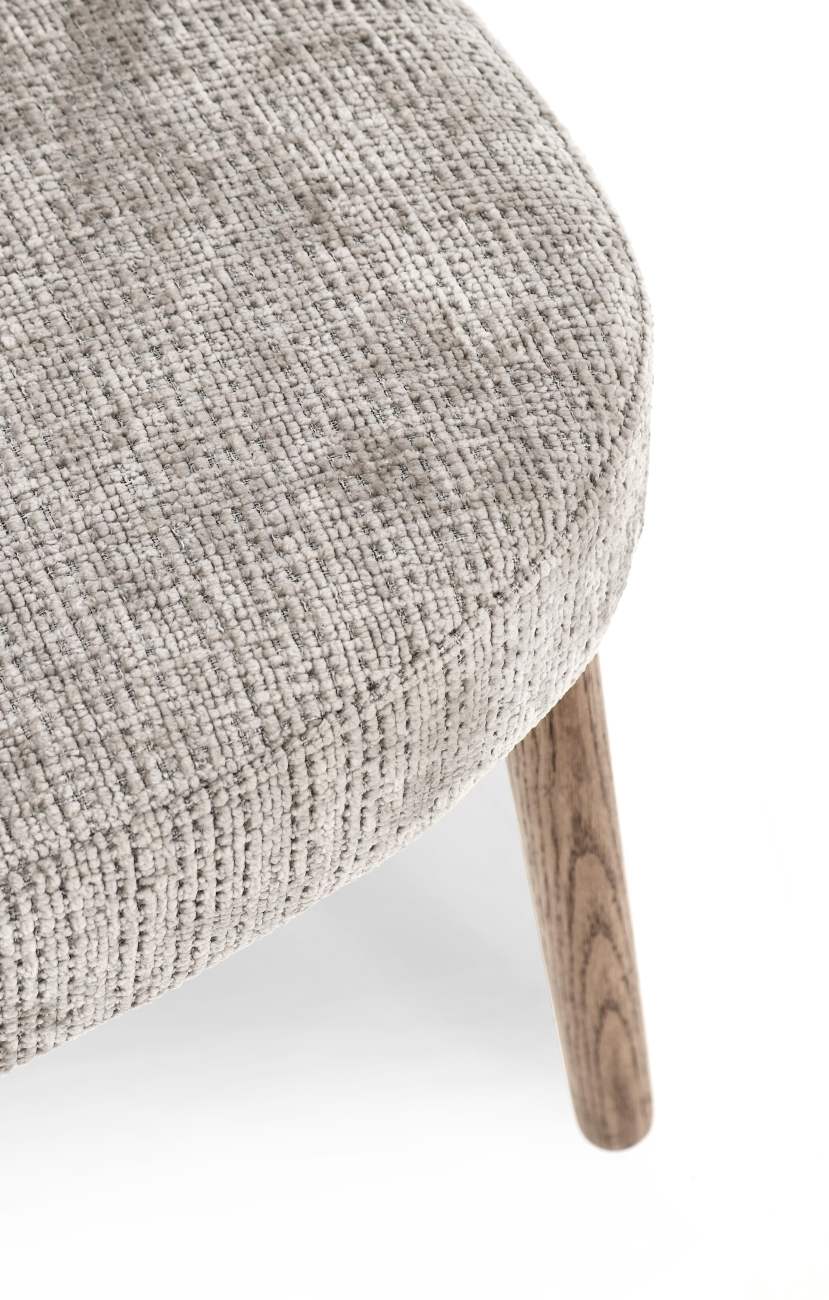 Esszimmerstuhl Ilma aus Stoff, Aschgrau