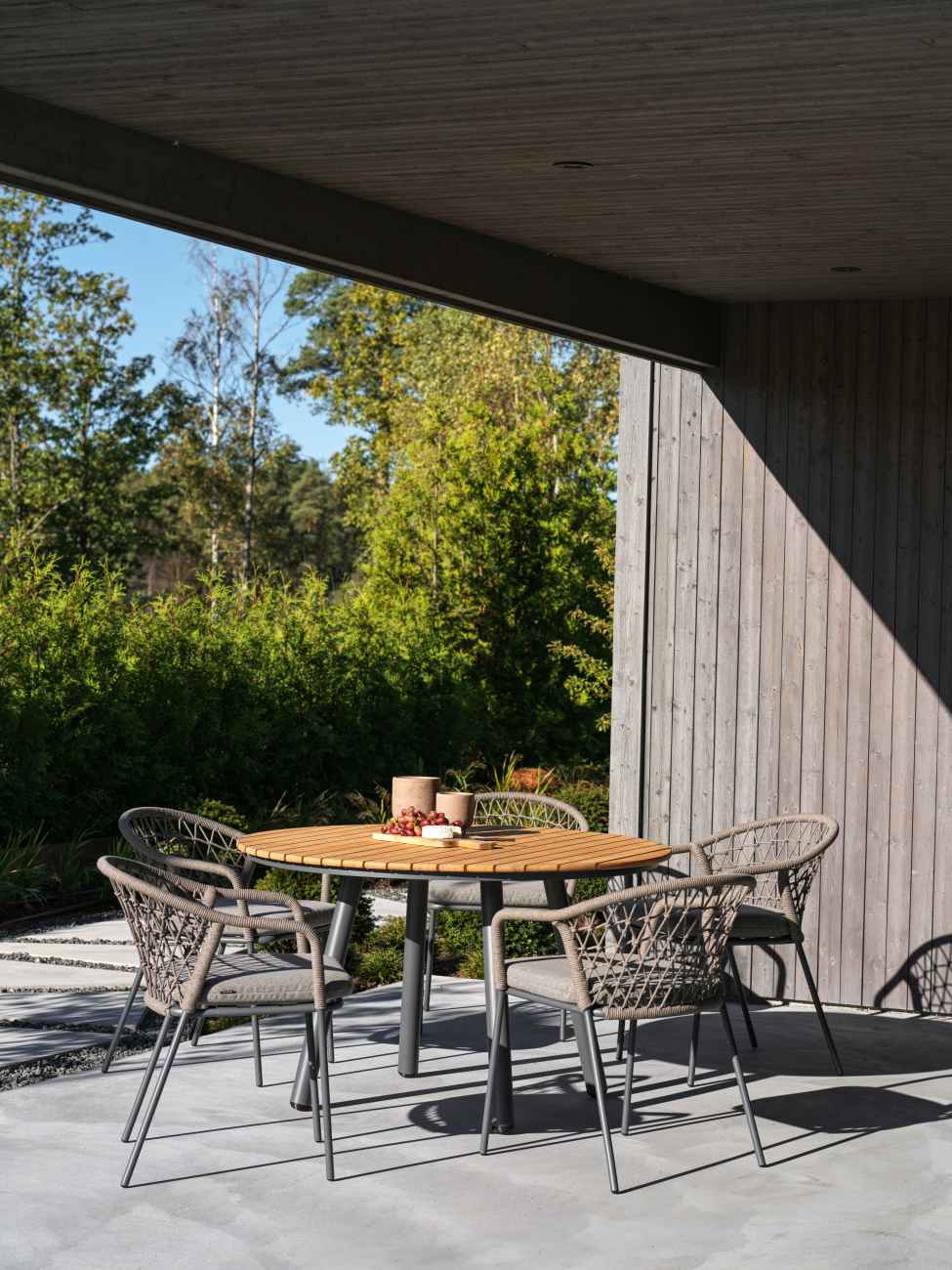 Gartenstuhl Brady mit Kissen, Braun