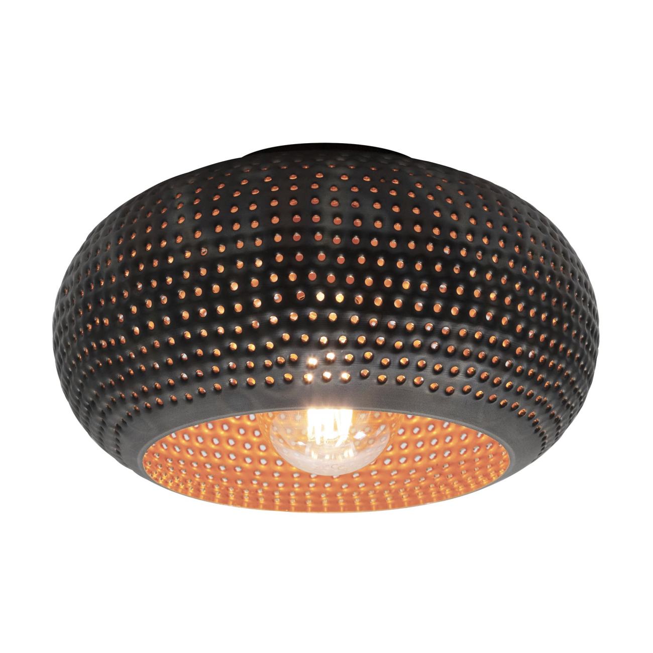 Deckenleuchte Metoli - Metall Schwarzbraun, Ø 35 cm, inkl. LED