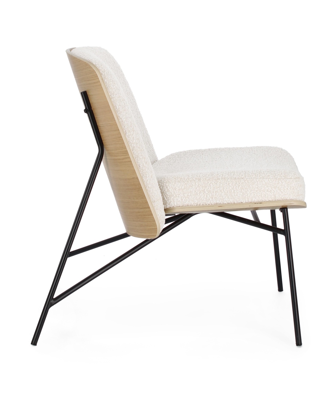 Sessel Emerson aus Boucle-Stoff, Beige