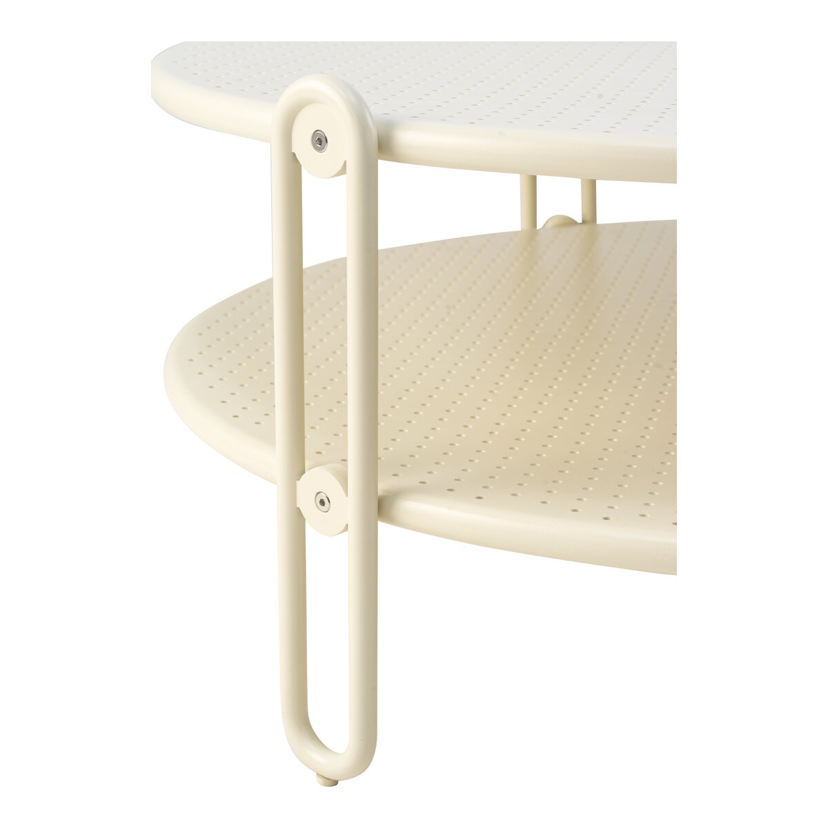 Gartencouchtisch Blixt aus Aluminium - Rund, Ø 65 cm, Pearl White