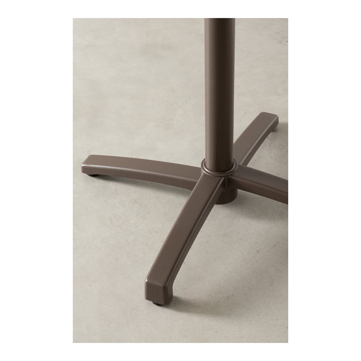 Garten-Bistrotisch Claret - Aluminium Schokobraun, Steinplatte Beige, 70 x 70 cm