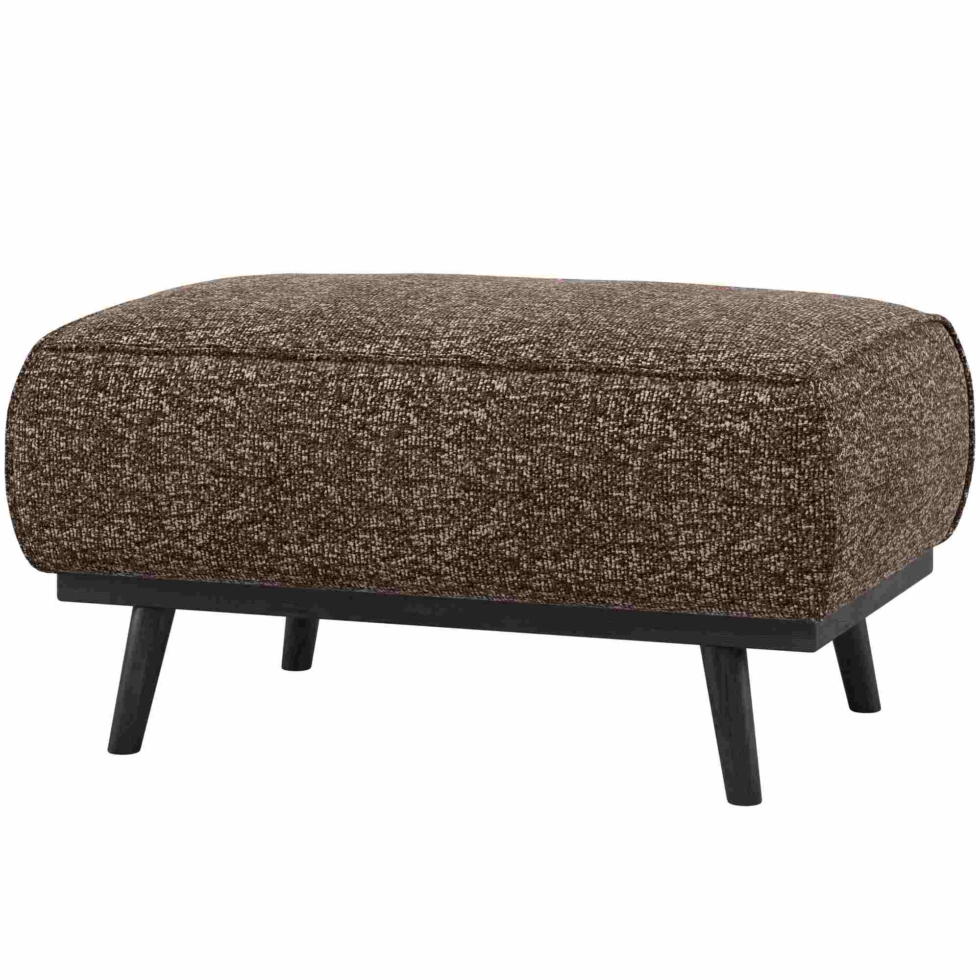 Pouf Statement Braun Melange - eleganter Hocker im luxuriösen Design, 80 x 55 x 40 cm