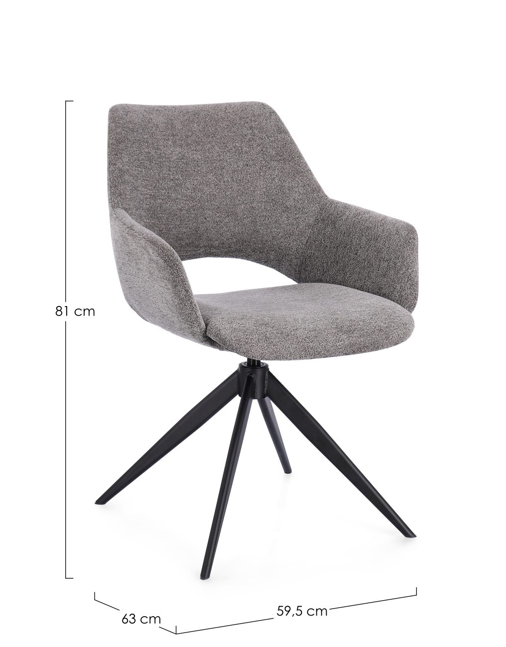 Esszimmerstuhl Vivian mit Armlehne, Grau