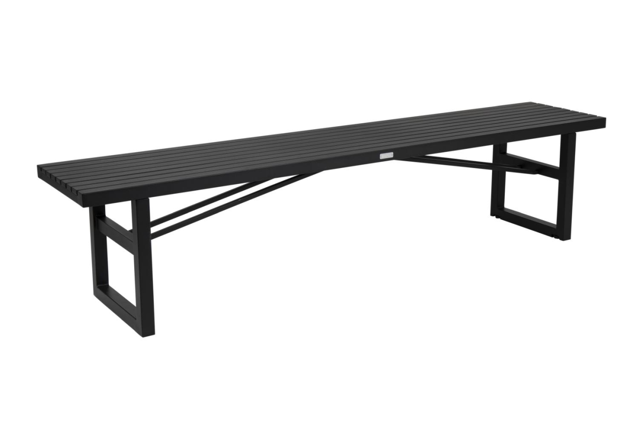 Gartenbank Vevi aus Aluminium 200 cm, Schwarz Gartenbank Vevi aus Aluminium 200 cm, Schwarz