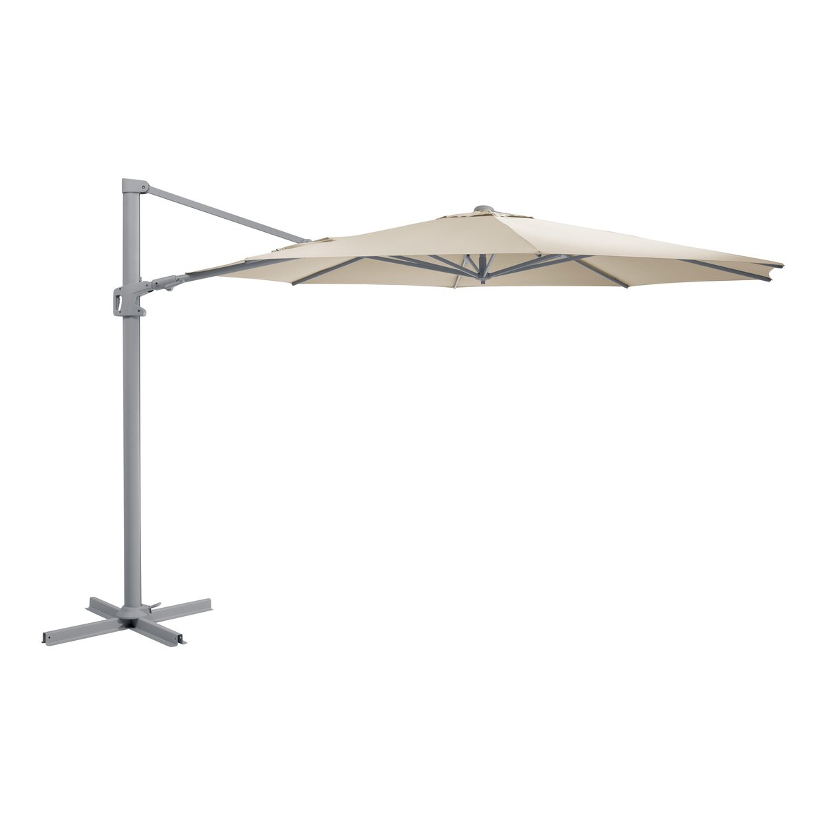Ampelschirm Vinovo - Aluminium, Neigbar, Ø 350 cm, Khaki