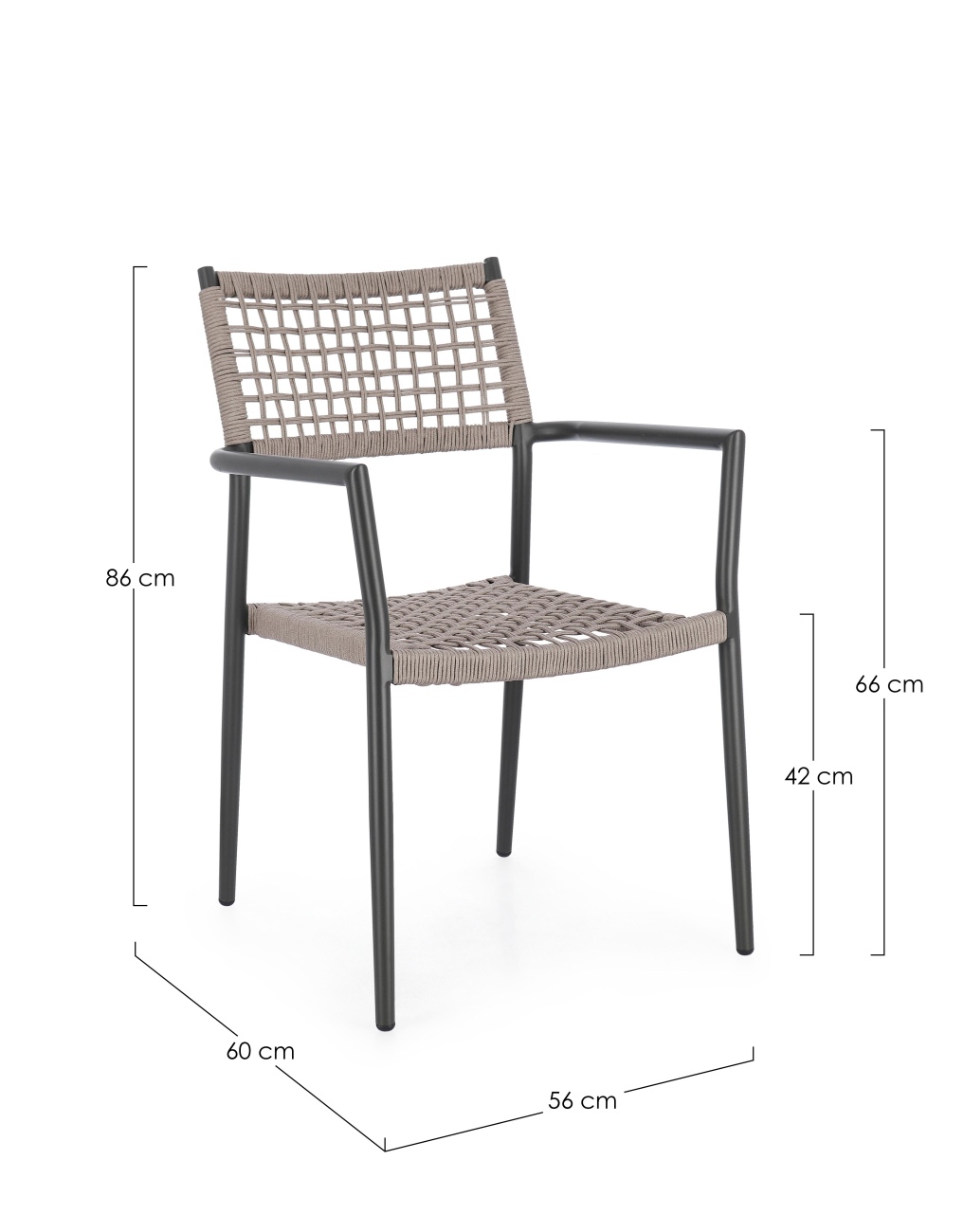 Gartenstuhl Caleta aus Aluminium, Taupe / Anthrazit Gartenstuhl Caleta aus Aluminium, Taupe / Anthrazit