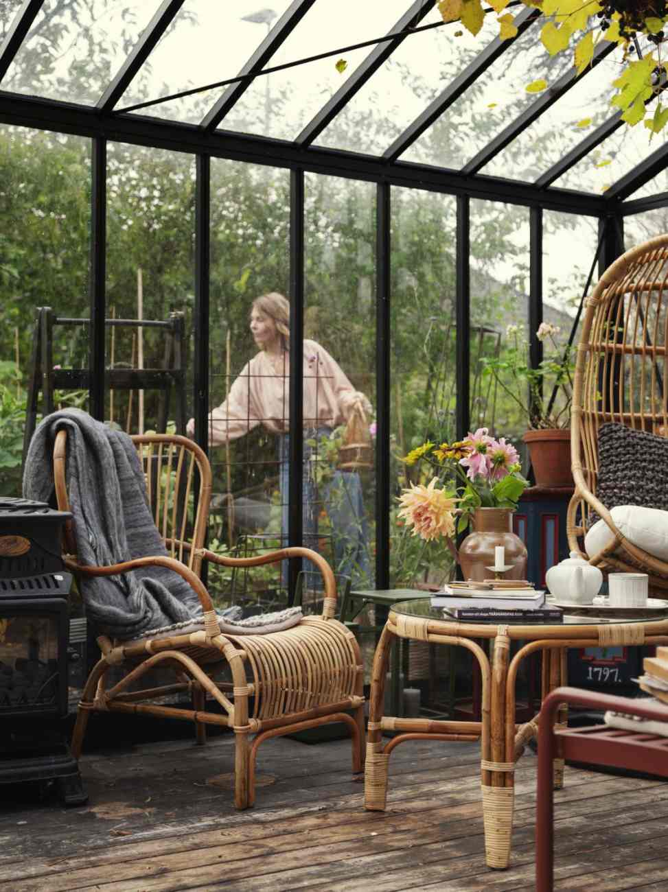 Gartenstuhl Vallda mit Armlehne, Natur